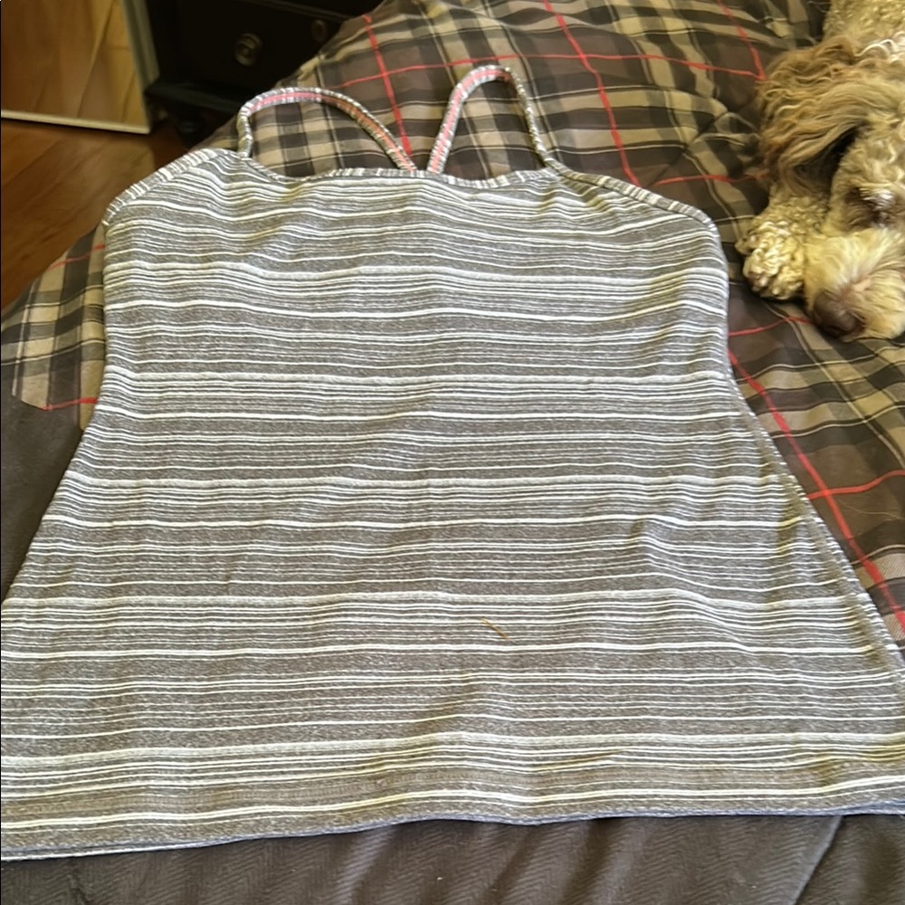 Lululemon Athletica Gray Striped Tank Top